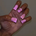 Duckbill  Pink Leopard print Nails