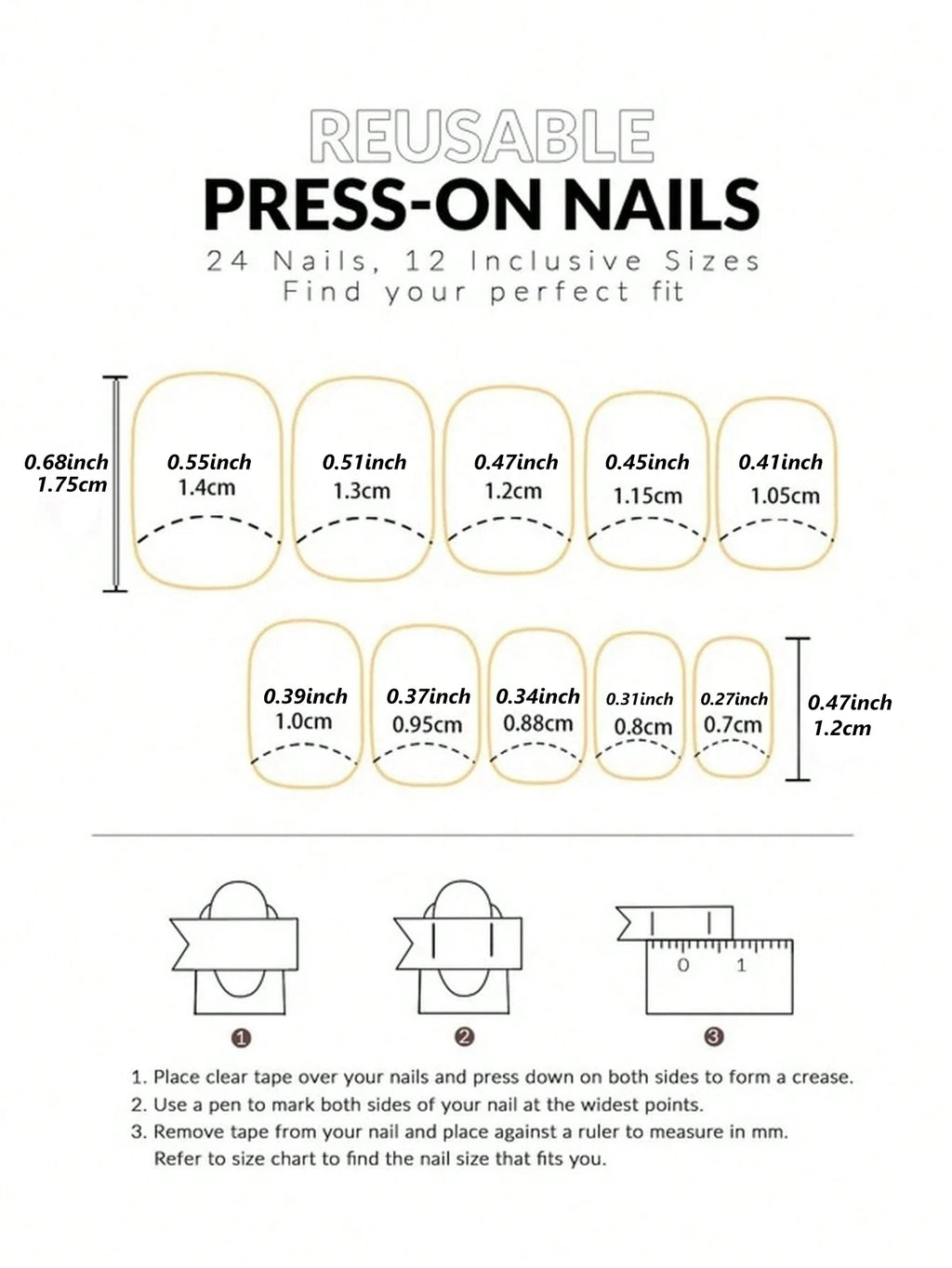24pcs/set short square fake nails for women cute bride heart white french tips faux ongles y2k press on false nail supplies